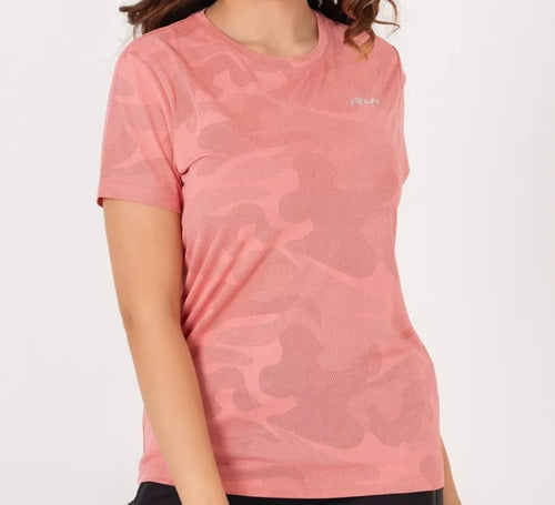 Women's Short Sleeve Sports T-Shirt Irun Camouflage Sparkle 0