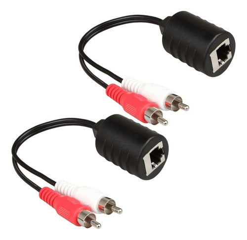 Lineso 2 Pack Stereo RCA to Stereo RCA Audio Extender Over Cat5 0