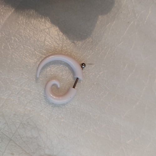 Acrylic Steel Spiral Fake Expander Horn Earrings Piercing 3-4 cm 131