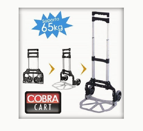 Carro Plegable De Aluminio Soporta 65 Kg Cobra Cart Cp-65 3