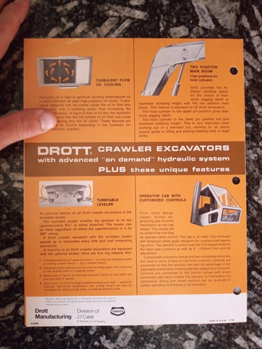 Drott Folleto Antiguo 40 Crawler - Impreso U.s.a. 1976 2