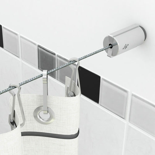 Combo Tensocable Lisboa Chrome Bar + Nickel-Plated Hooks 1