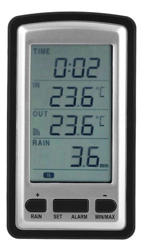 Medidor De Chuva Digital Sem Fio, Registrador De Temperatura 0