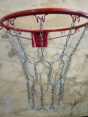 FJ PROFESIONAL Basketball Net with 12 Hooks, Zinc Chain Num 25 3