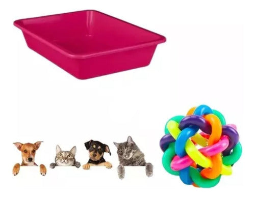 Kit Cat Litter Tray and Braided Pet Toy Ball 0