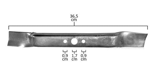 Petri Electric Lawn Mower Blade Replacement 36cm Compatible with Max Country Jet Black Chassis Chico 1