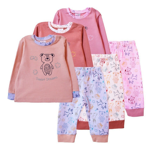 Zuweni Pijama Bebe Invierno Nena Algodón Camiseta Y Pantalón 1