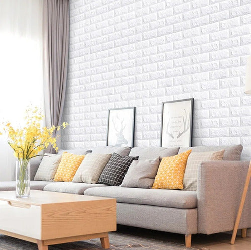 Generic 3D Adhesive Panel Brick Style Interior Decoration 77x70cm 2