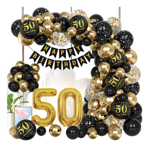 Generic 50th Birthday Balloon Set - Rhino Birthday Party Supplies 0