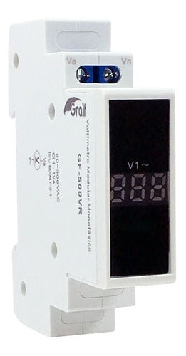 Gralf Modular Single-Phase Voltmeter 80V-500V Riel-Din Digital 1