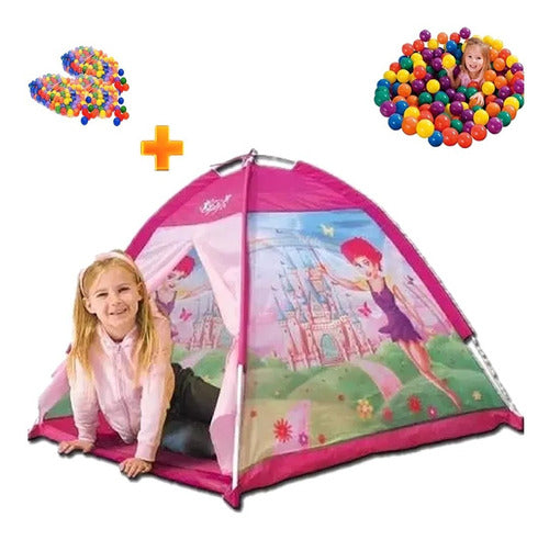 Iplay Carpa Casita Plegable Princesas Hadas Pelotero + 50 Pelotas 1