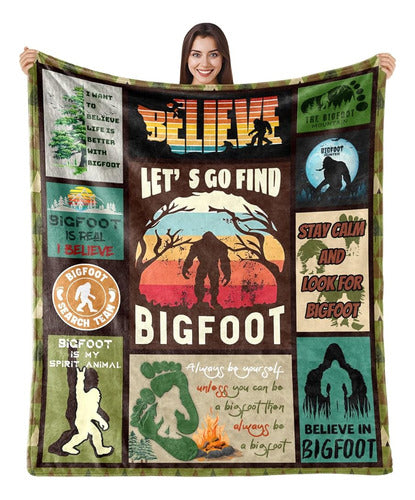 JISECOT Bigfoot Gifts for Men and Women, Fun Idea Blanket for Bigfoot Lovers 0