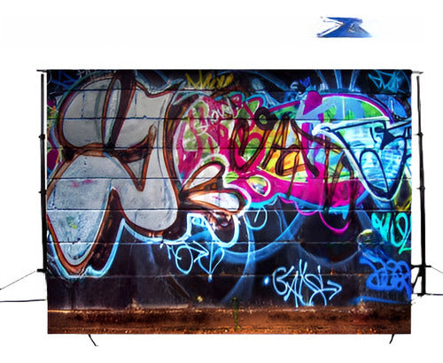 5x3ft Graffiti Pared Moto Vinilo Fotografía Telones De Fondo 0