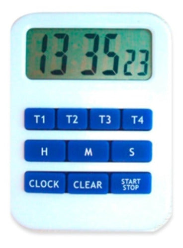 Luft Digital Quadruple Timer with Alarm Clock Magnet + Stand 0