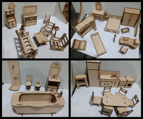 10 Cocina Para Muñeca Laser De 10 X 7 X 7 Cm Mdf De 3mm 2