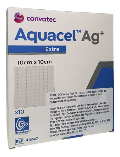 Apósito Parche Aquacel® Ag Extra 10x10cm Convatec X Unidad 0