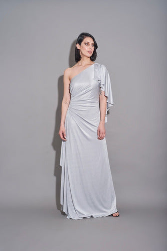 Gladys-T One Shoulder Grey Dress 1