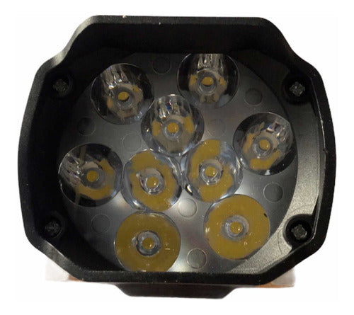 Faro Caminero Moto Autos Cuadrados 9 Led 0