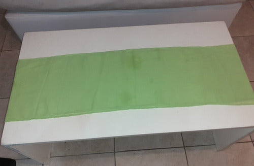 10 Caminos De Mesa Verdes Manzana De Gasa, 140 Cm X 25 Cm. 1