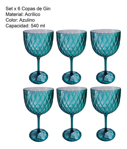 Carol Glamour Set of 6 Gin Acrylic Glasses 540 ml 1