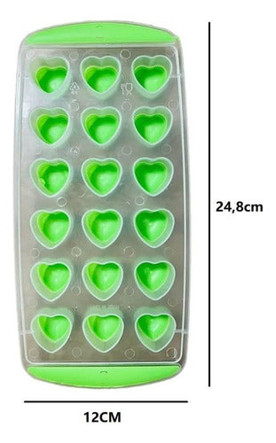Ice Cube Tray 18 Heart-Shaped Plastic Cubes Pack of 3 0