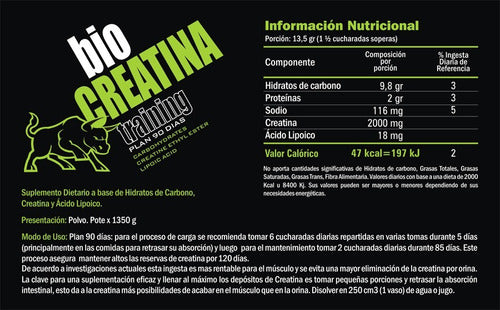 BIO-CREATINA TRAINING - Maximum Energy and Growth - Gym Training Plan 180 Days x2 3