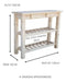 OH16 Breakfast Bar with 2 Shelves - 1.20 Meters, Pine Wood 1