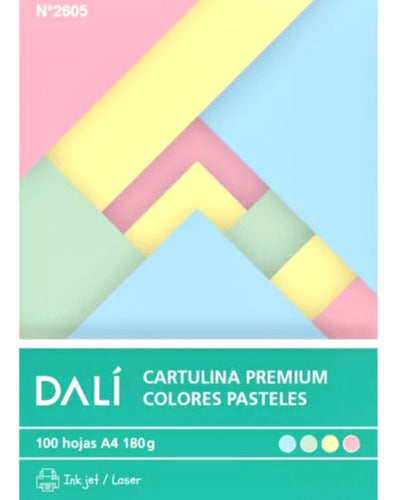 Dali Cartulina Premium A4 Pastel 180g X 100 H 1