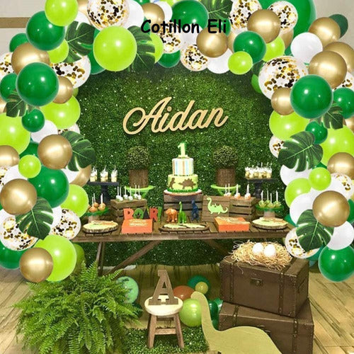 Arco Globos Decorativo Safari Selva Jungla Hojas Cumple 3