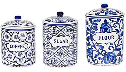 Drew Derose Blue Ceramic Container Set 0