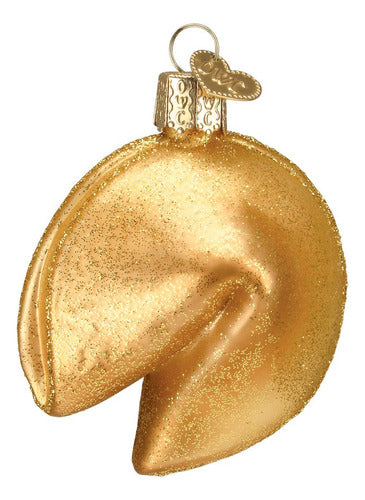 Old World De Navidad Fortune Cookie Vidrio Soplado Ornamento 0