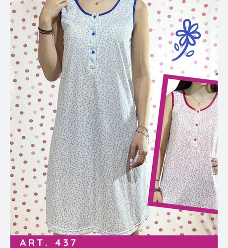 Women's Sleeveless Cotton Nightgown by Nina Art 437 0
