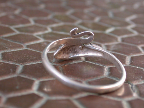 Luli 925 Silver Viper Snake Ring with Marquesitas Unisex 6