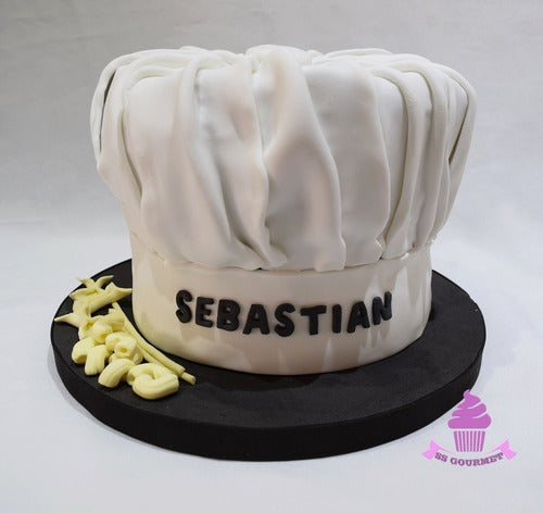 SS GOURMET Torta Gorro Chef Cocinero Pastelero Fideos Personalizada 0