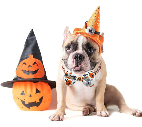 Paquete De 2 Collares Para Perros De Halloween Con Pajarita, 3