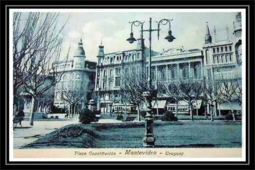 Plaza Constitución - Montevideo Antiguo - Lámina 45x30 Cm 0