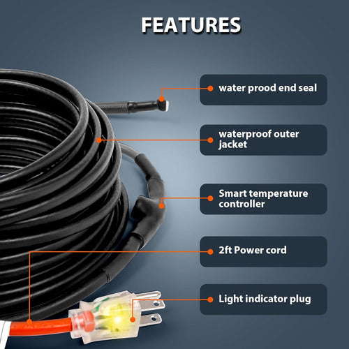 Calefactor Para Cañerías Eléctrico Autoregulable 30 5cm 5