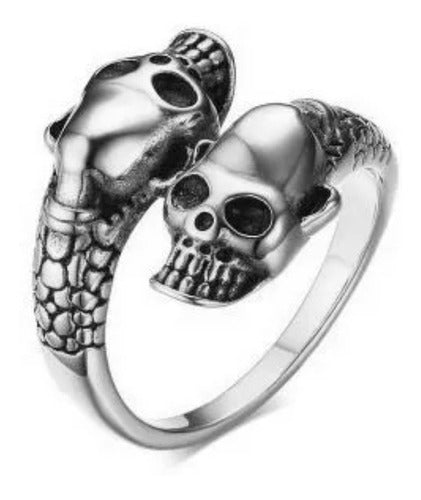 Rose.MVD Adjustable Double Skull Ring 0