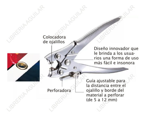 Pinza Perforadora Colocadora Ojalillos Bajo Esfuerzo Cuota 3