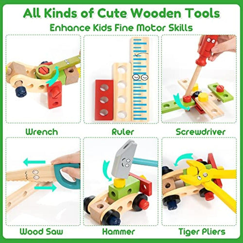 Bravmate Wooden Tool Set for Kids 1