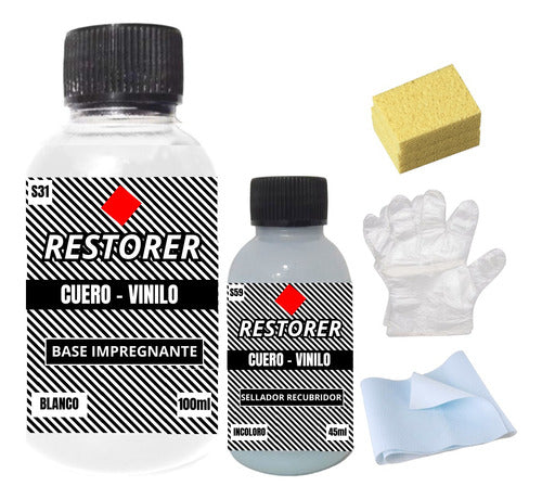 Kit Restauracion Cuero Revividor + Sealant Nautical Upholstery - White 0