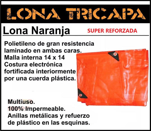 Goldex Lona Toldo Camping Impermeable Super Reforzada 4x8 Mts 1