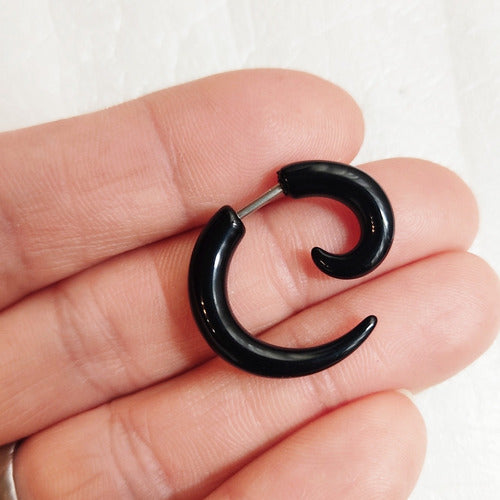Acrylic Steel Spiral Fake Expander Horn Earrings Piercing 3-4 cm 41