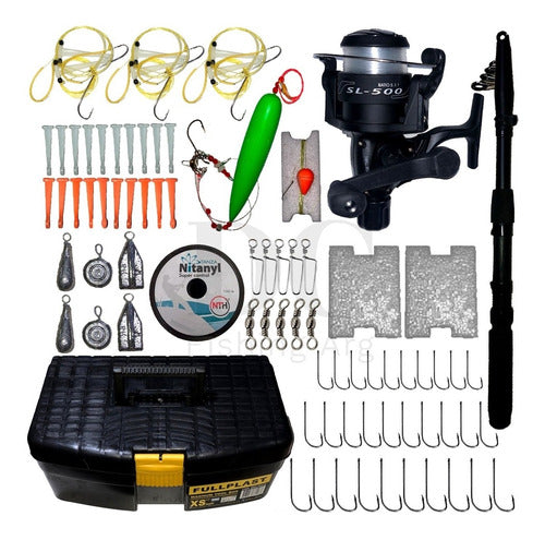 Red Fish Complete Fishing Kit Combo: 3mt Telescopic Rod, Reel, Accessories Box 0