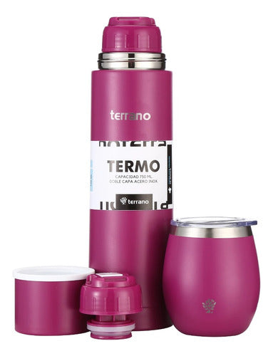 Terrano Set Termo Terrano 750ml + Mate C/tapa + Bombilla De Regalo 0