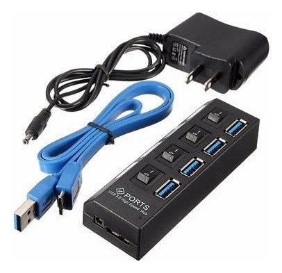 U.s. 4 Puertos Usb 3.0 Hub/switches + Cable Del Adaptador De 3