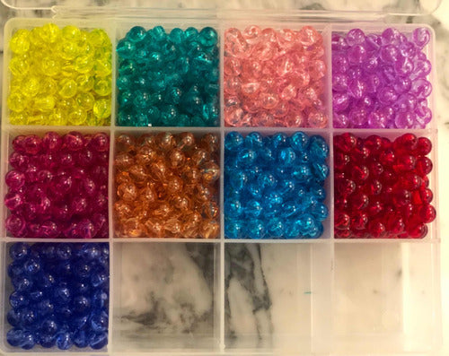 Colorful Transparent 8mm Plastic Beads - 200 Count 0