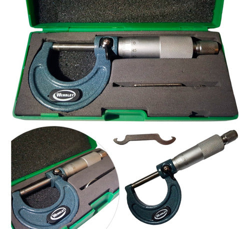 Wembley Exterior Mechanical Micrometer 0-25 mm Professional with Case 0