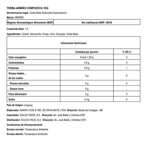 Yerba Compuesta Armiño 1kg 1