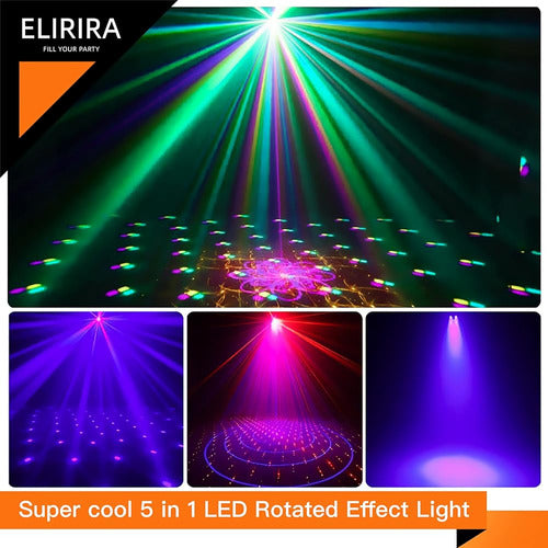 Elirira Stage Dj Party Lights, 5 En 1 Luces De Efecto Mixto 1